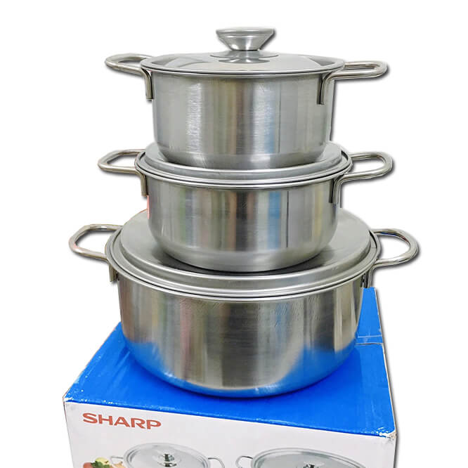 BỘ NỒI SHAR 3 NỒI INOX CAO CẤP
