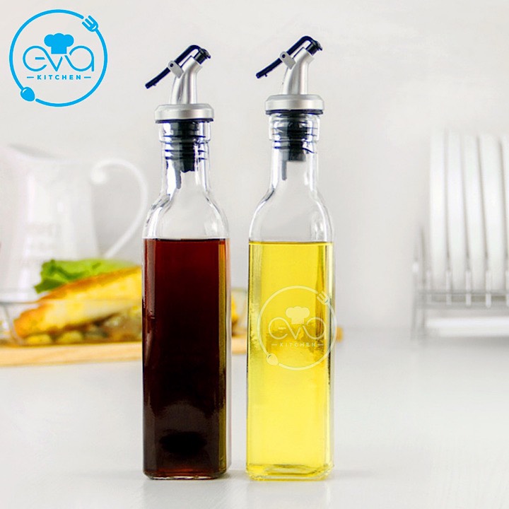 [HCM]Set 2 Chai Thuỷ Tinh Vuông Rót Gia Vị Rót Dầu OiL Can 250 Ml