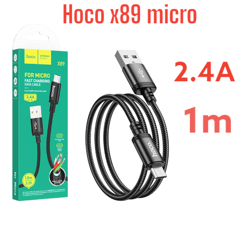 Cáp sạc nhanh hoco X89 đầu micro hàng chính hãng