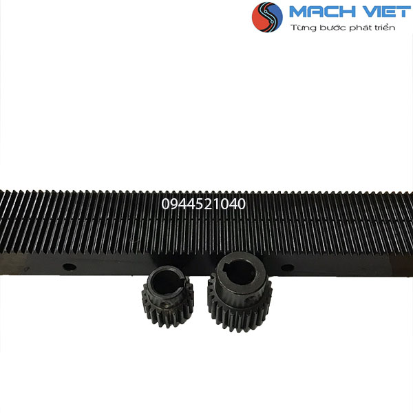 Bộ sản phẩm 01 thanh răng và 01 bánh răng ăn khớp dạng thẳng Module 1.25M chiều dài 671mm