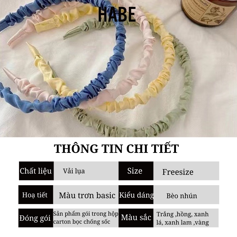 Bờm tóc vải lụa Hàn Quốc cài tóc nhẹ nhàng xinh xắn HABE