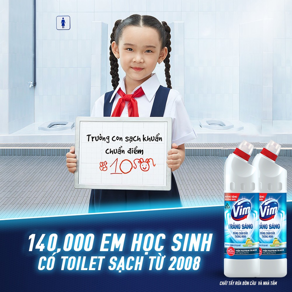 Gel tẩy rửa Vim trắng sáng 425ml