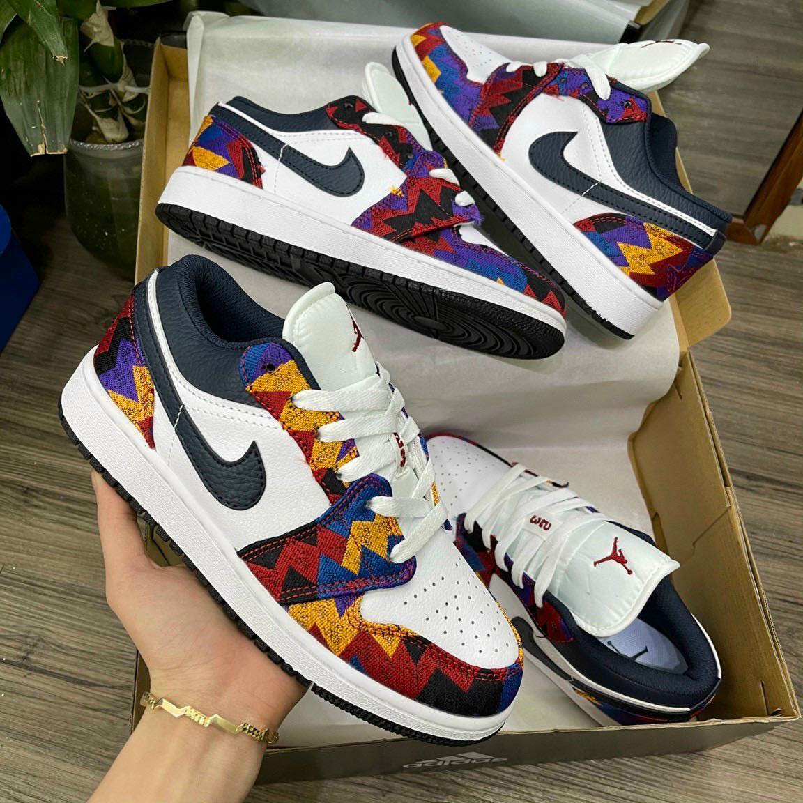 Giay sneaker/giày thể thao thổ cẩm cổ thấp/giày thể thao nam nữ cực đẹp