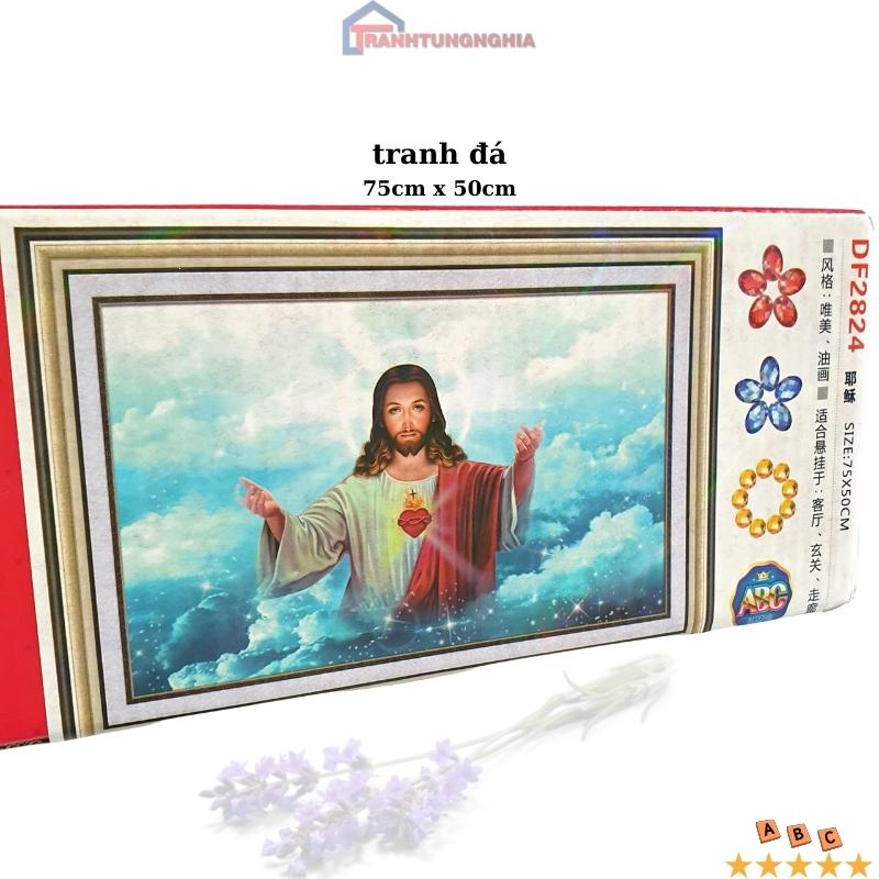 Tranh đính đá chúa giêsu 75cm x 50cm
