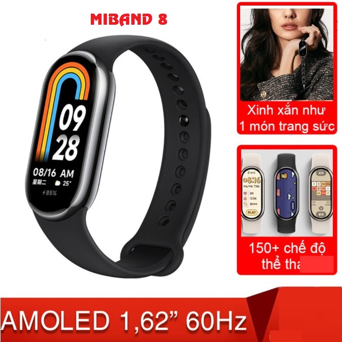 Vòng đeo tay thông minh Xiaomi Mi Band 8 dây TPU  Bản Nội địa  Miband8 mẫu