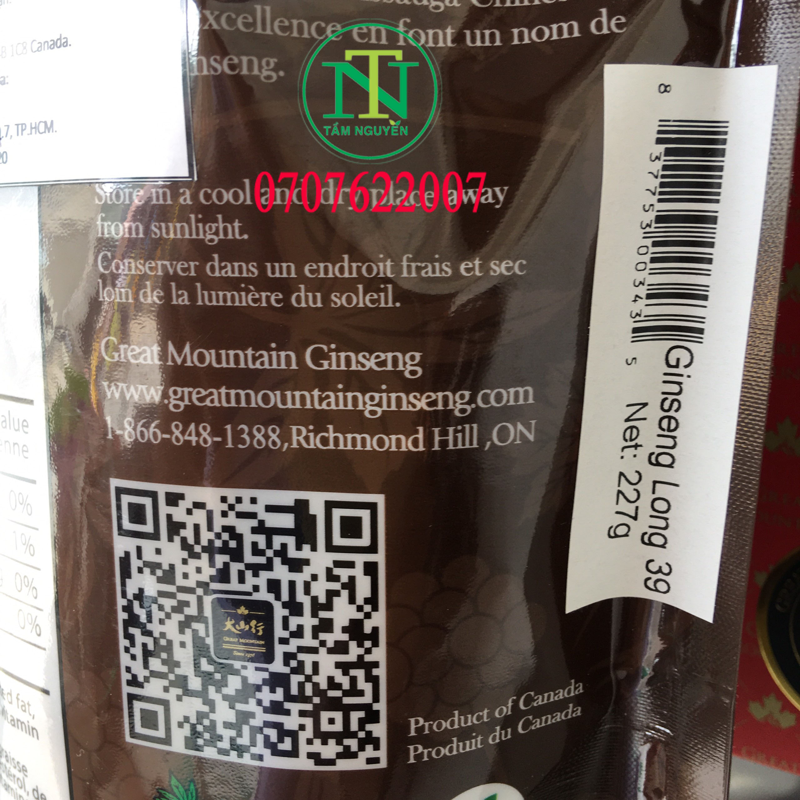 Nhân sâm Canada củ dài 227g