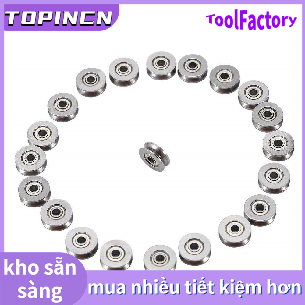 20pcs V623ZZ V Groove Ball Bearing Pulley For Rail Track Linear Motion System 3x12x4mm