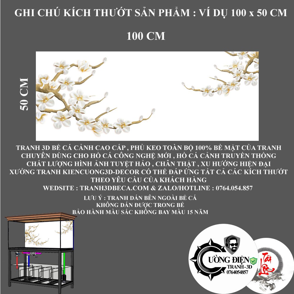Tranh 3d dán trang trí bể cá cảnh