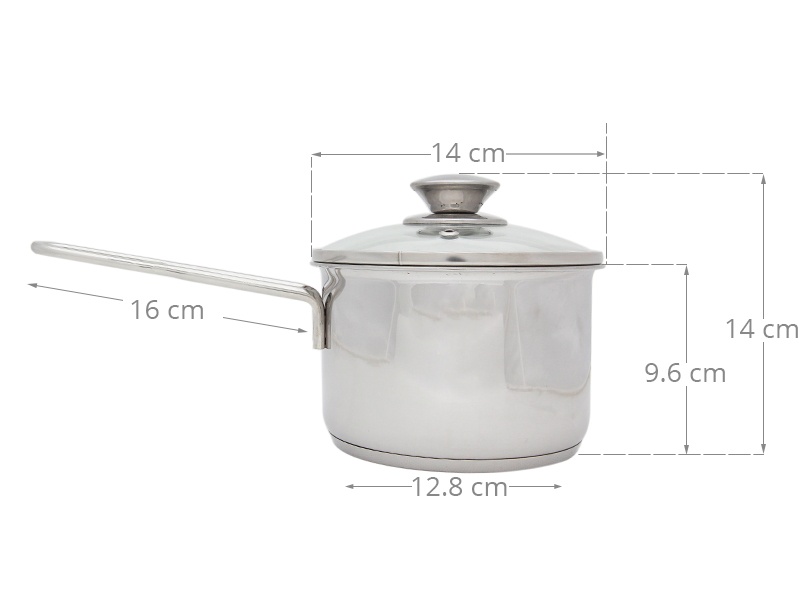 [HCM]Quánh Inox Nắp Kính 14cm Five star