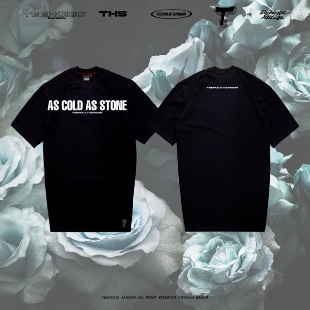 Áo Thun Nam Nữ TEEHOLIC In Chữ As Cold As Stone Màu Đen