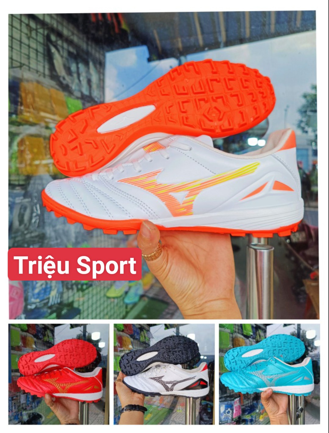 giày đá bóng mizuno Neo 4 TF (tặng khâu đế+túi rút+tất+hộp )