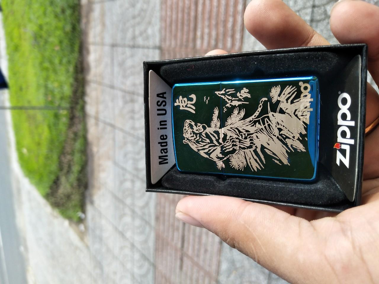 [HCM]Bật Lửa Zippo Khắc Laze Mãnh Hổ