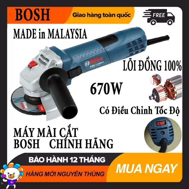 Máy mài, máy cắt cầm tay bossh gws lõi đồng 100% 670w, có điều chỉnh tốc độ, máy cắt sắt bossh - máy mài điện - máy mài cầm tay bossh - máy mài góc - máy cắt lõi đồng nguyên chất xịn pinshop98