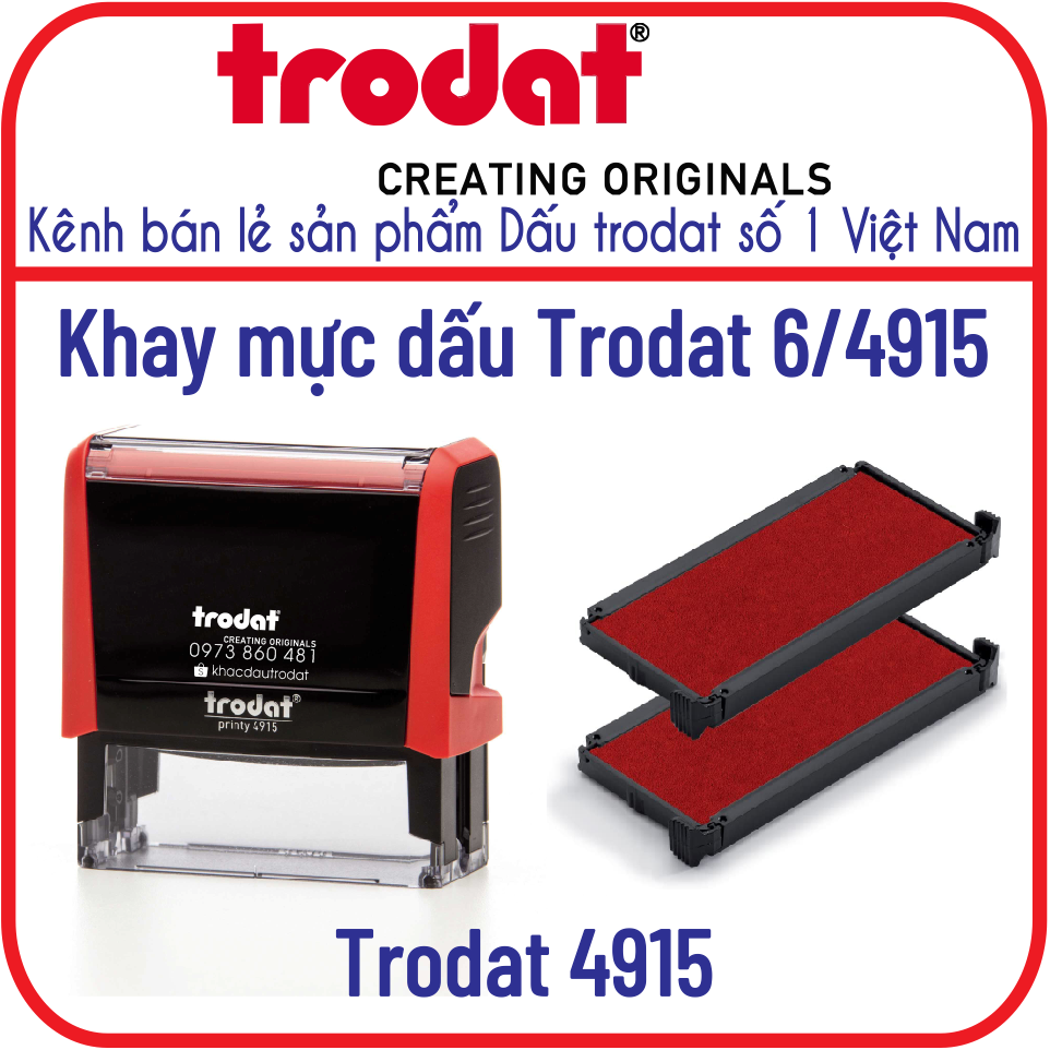 Khay mực dấu hãng Trodar (Dấu liền mực)