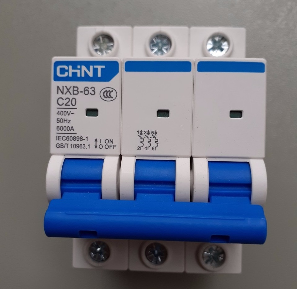 Aptomat chint mcb 3 pha 20, 25a, 32a, 40a, 63a