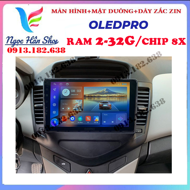 [Hỗ trợ lắp đặt Hà Nội] Màn hình kết nối OLEDPRO wifi android 10. cho xe CHEVROLET CRUZE, kính cường lực 2.5D, nghe đài, xem bản đồ, VIEPMAPS , là sản phẩm đang làm mưa làm gió trên trên thị trường hiện nay