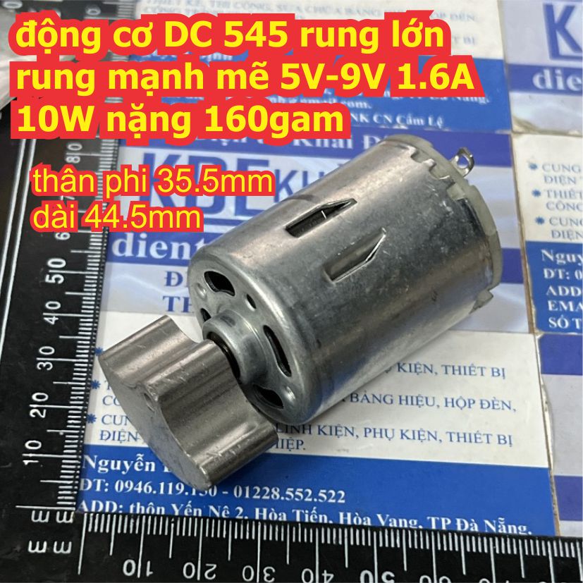 Động cơ rung DC 545 lớn rung mạnh mẽ 5V-9V 1.6A nặng 160gam kde4896