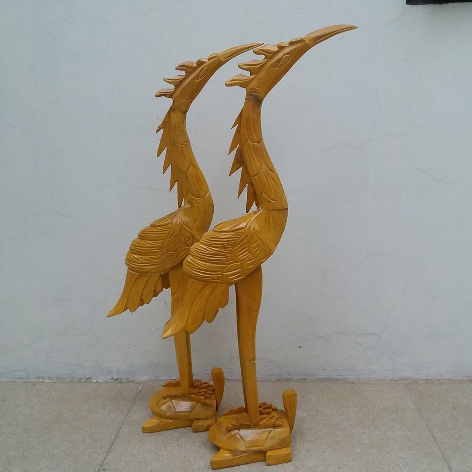 hạc thờ gỗ mít kích thước cao 61