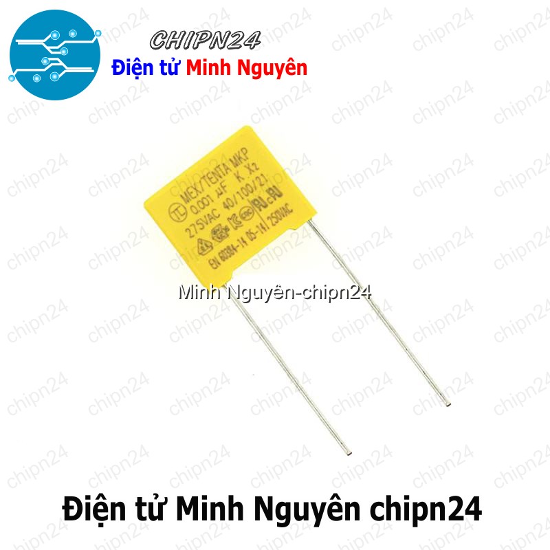 [5 con] (F238) Tụ hộp 102 275VAC 10mm (0.001uF MEX/TENDA MKP K X2 40/100/21) - HH005319