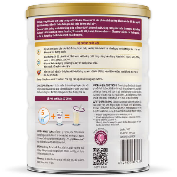 Sữa Bột Abbott Glucerna Vani 850g