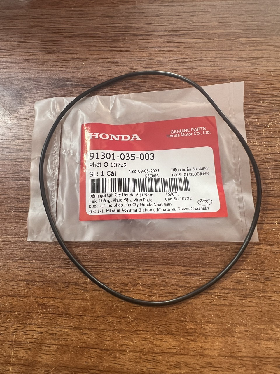 GIoăng Chỉ Mâm Điện (Phớt O 107x2) Dream, Wave Honda (91301035003)