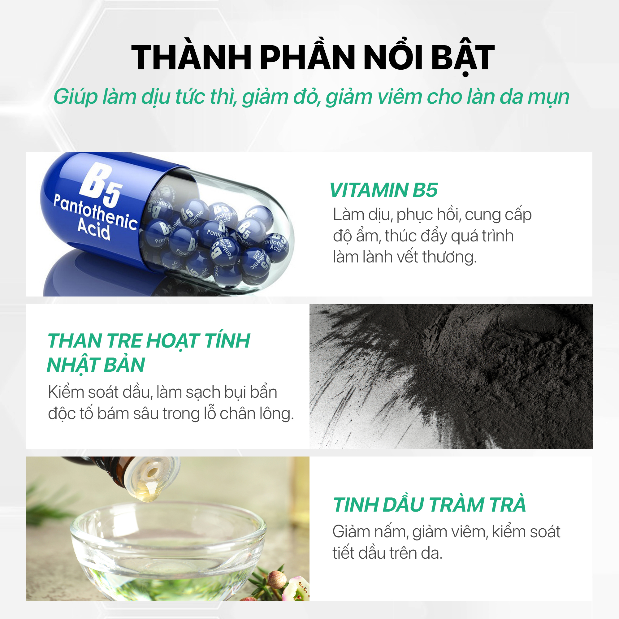 Bộ đôi Sữa rửa mặt [Kiềm dầu 8 tiếng ngừa Mụn không khô da] Sữa rửa mặt than tre tràm trà GUO (2tuýp*100ml)