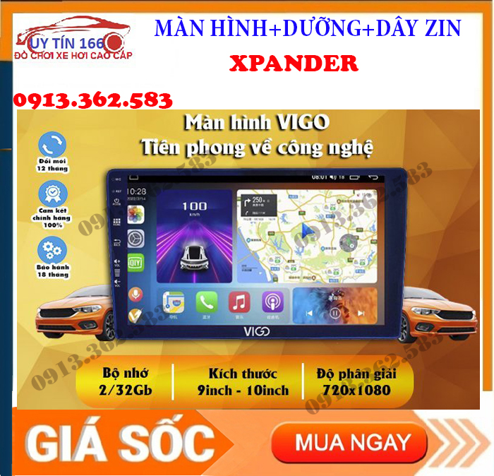 [Hỗ Trợ Lắp Đặt] Bộ màn hình lắp sim 4G RAM 2G ROM 32G VIGO cho xe MITSUBISHI XPANDER tích hợp sẵn bản đồ chỉ đường VIETMAP S1 ANDROID 10. công nghệ NHẬT BẢN mới nhất thị trường DVD oto xpander Màn hình xe xpander