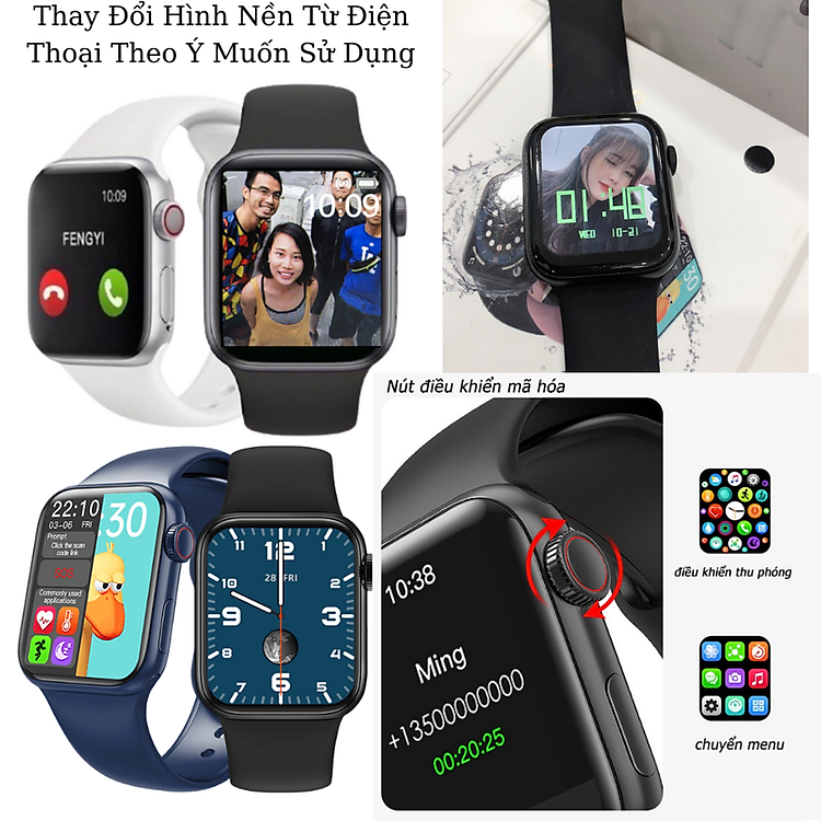 Đồng Hồ Thông Minh HW12 - Thiết Kế Thế Hệ Seri 6 Mới - Thay Được Hình Nền Tùy Ý , Nút Xoay Digital Crown, Pin Dung Lượng Cao, Cực Sang Trọng