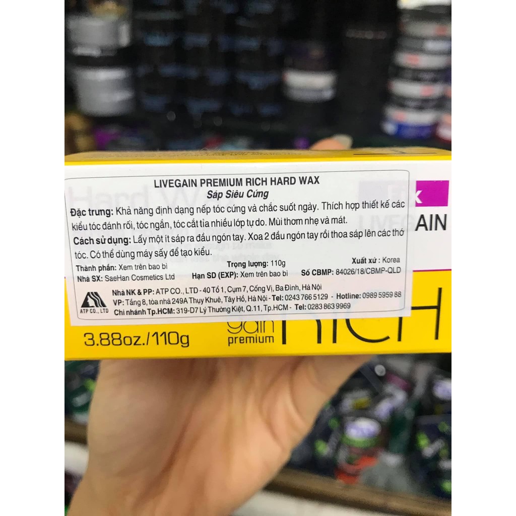 SÁP VUỐT TÓC SIÊU CỨNG LIVEGAIN MÀU VÀNG 110G