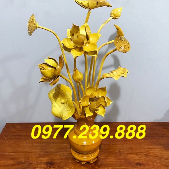 hoa sen bằng gỗ mít