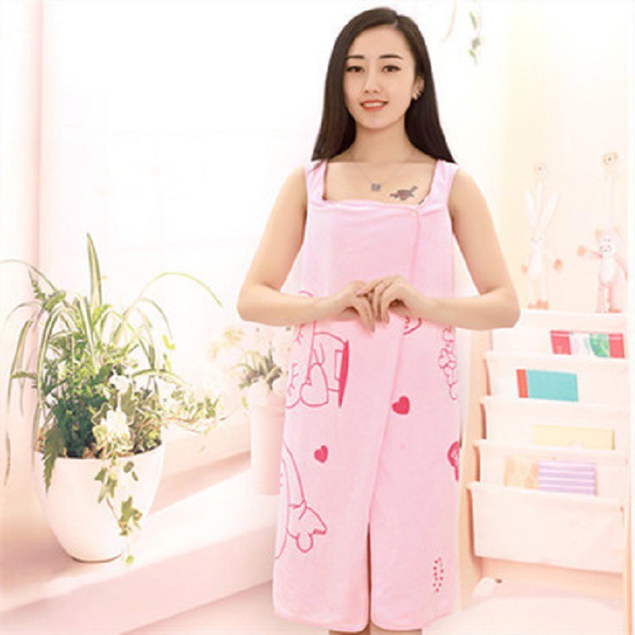 [HCM]KHĂN TẮM ÁO CHOÀNG 2IN1 DỄ THƯƠNG