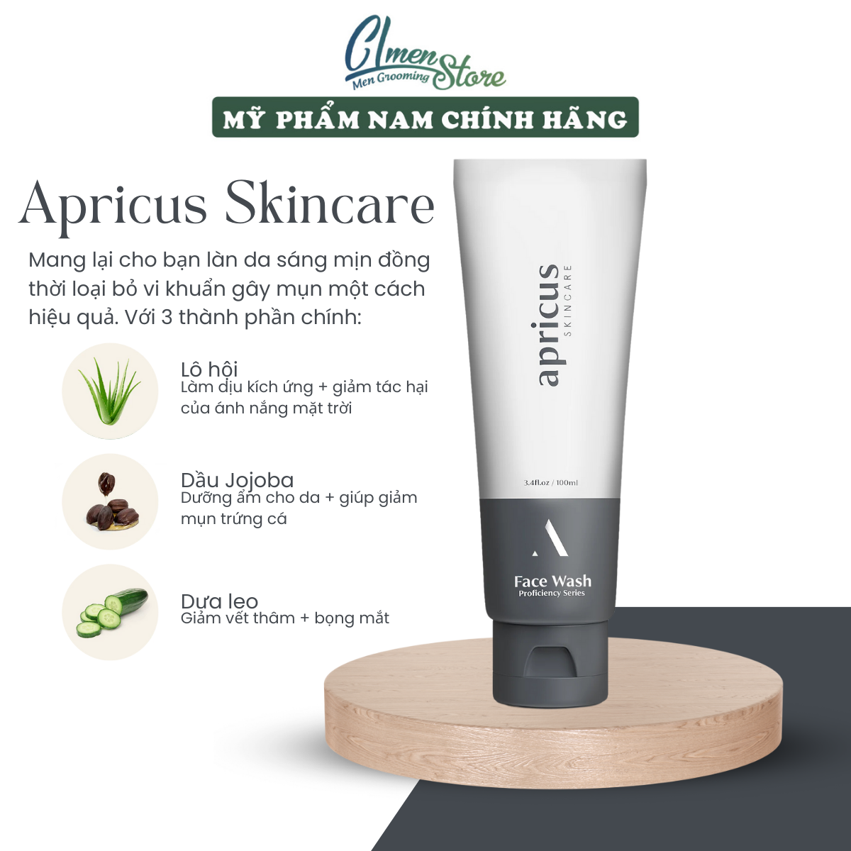 Sữa rửa mặt apricus face wash – 100ml