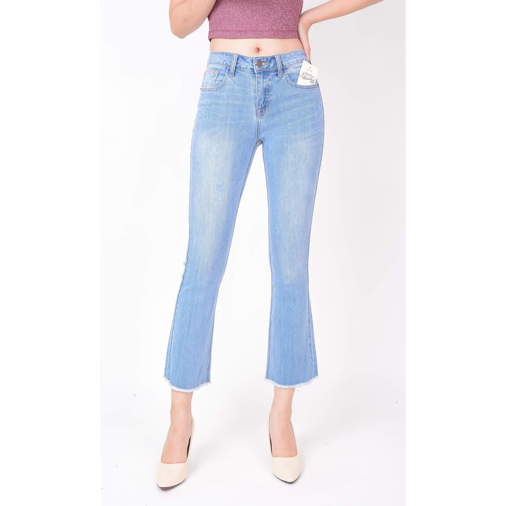 Quần jean nữ ống loe đẹp lưng cao cạp cao xước nhẹ hàng hiệu cao cấp mã 409 VANIZEN sản phẩm tốt với chất lượng độ bền cao và được cam kết sản phẩm y như hình