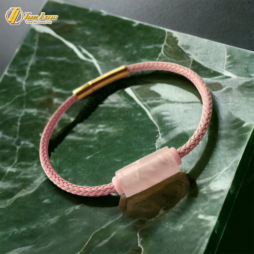 Vòng tay lu thống thạch anh hồng hợp mệnh hỏa thổ, chiêu tài hút lộc hanh thông - Tuệ Lâm