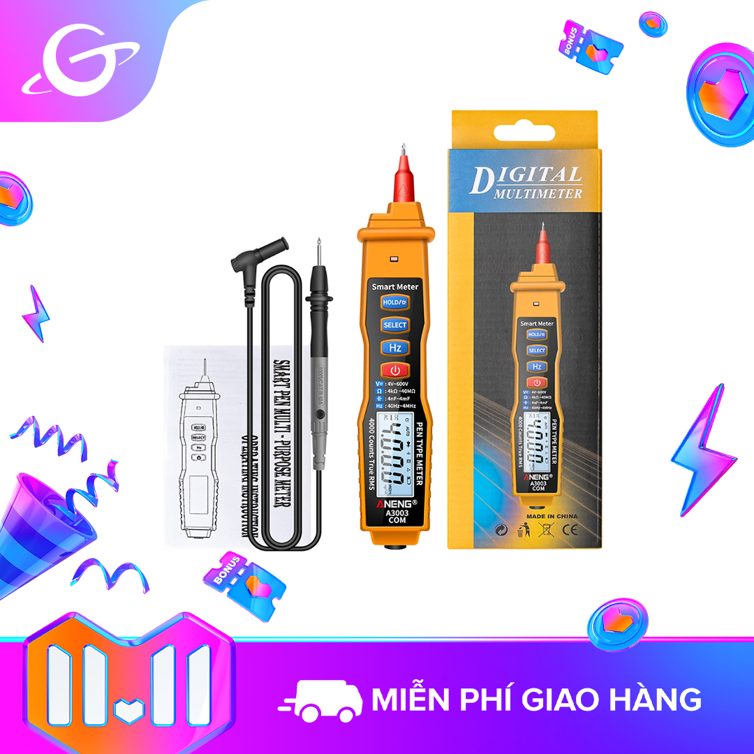 Đồng hồ vạn năng loại bút không tiếp xúc bộ đếm 4000 màn hình kỹ thuật số kiểm tra điện áp ac/dc a3003 - INTL