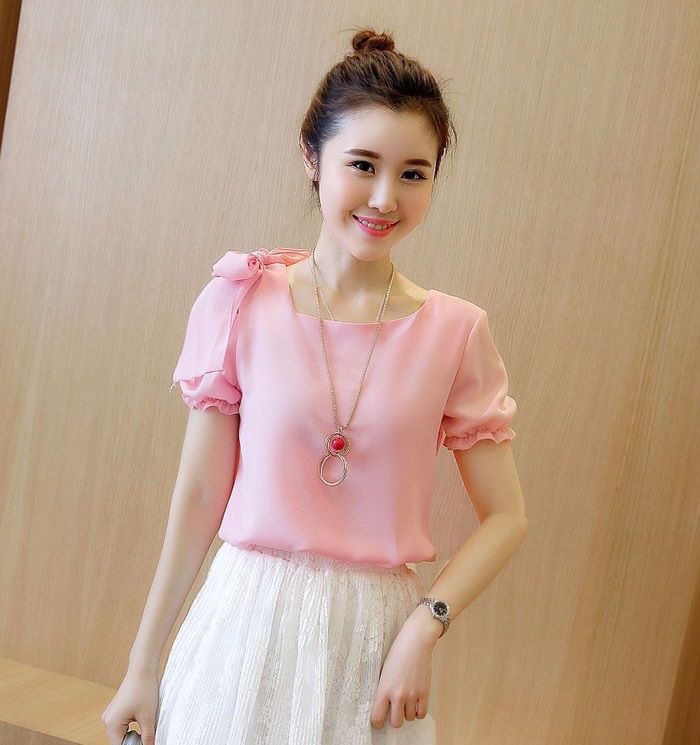 áo công sở tay rớt đính nơ vai dịu dàng