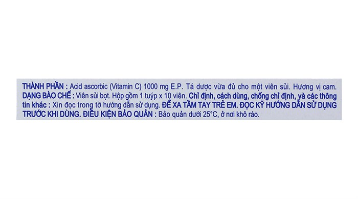 UPSA-C 1g tuýp 10 viên