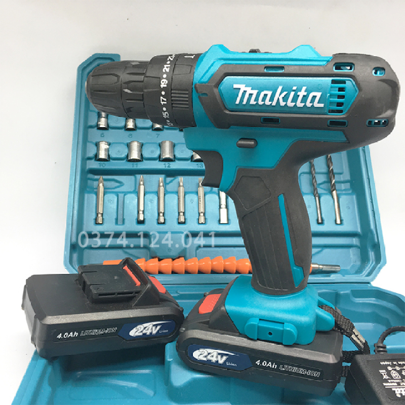 Tặng bộ phụ kiện 24 chi tiết ] Máy Khoan MAKITA 24 - Có Búa Lõi ...
