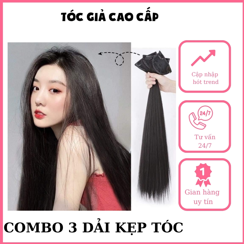 Sét 3 dải kẹp thẳng - dải 3 phím bấm tóc