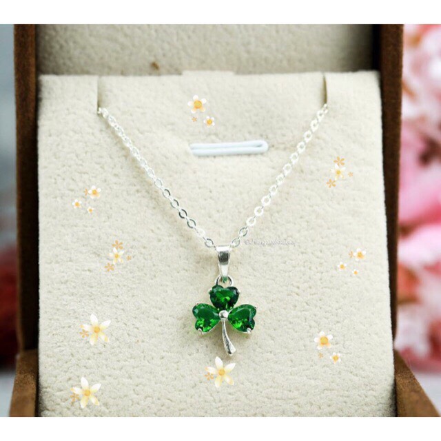 DÂY CHUYỀN CỎ 3 LÁ XANH LÁ  - TRANG SỨC BẠC TNJ CAM KẾT HÀNG CHUẨN ẢNH, CHẤT LƯỢNG TỐT, PHỤC VỤ TẬN TÌNH, CHU ĐÁO