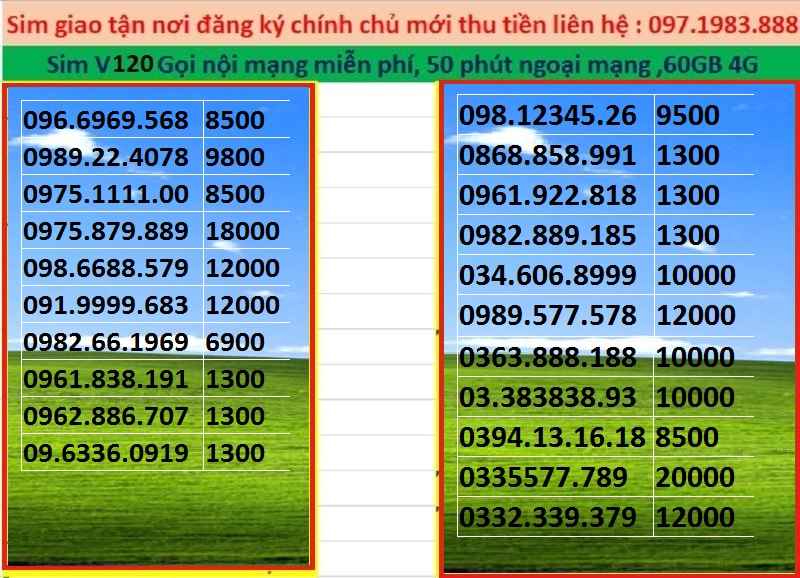 [HCM][Trả góp 0%]Sim V120 viettel số đẹp