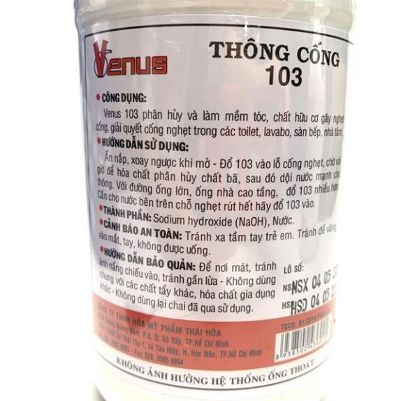 [HCM]NƯỚC THÔNG CỐNG 103 VENUS 1000ML [shophoakho]