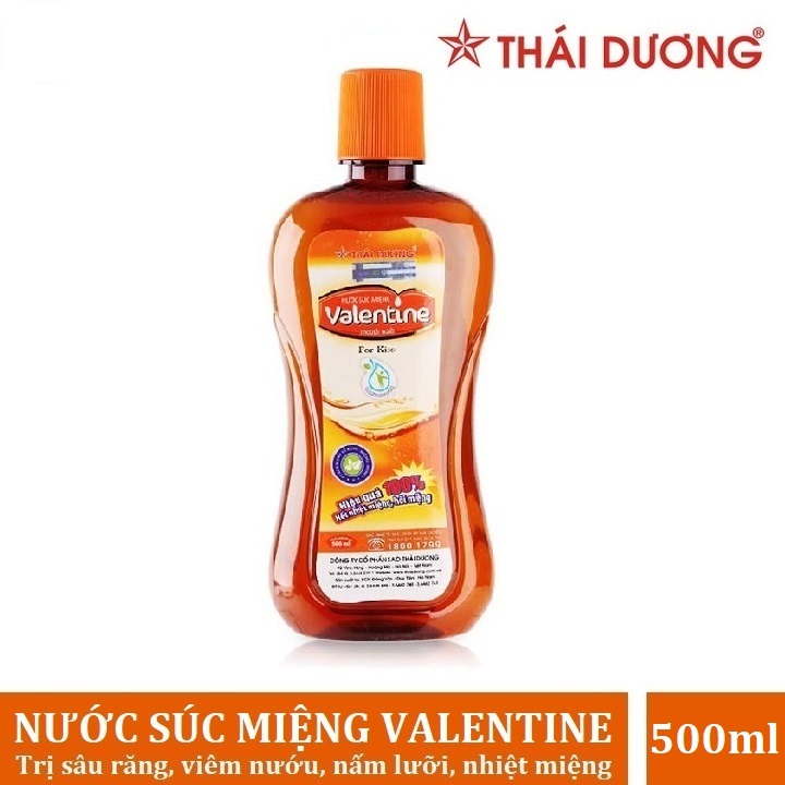 Nước Súc Miệng Valentine Thái Dương 500ml - Nước Súc Miệng Ngăn Ngừa Nhiệt Miệng, Sâu Răng và Viêm Lợi, giữ cho miệng và hơi thở thơm tho bền lâu