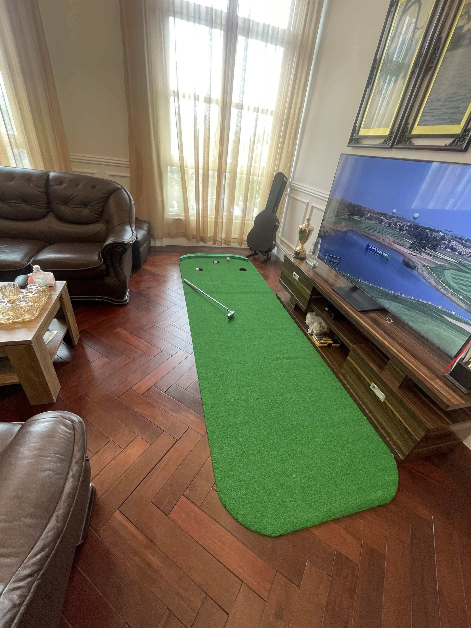 Thảm tập Golf PGM Putting Mat 3 lỗ CH255