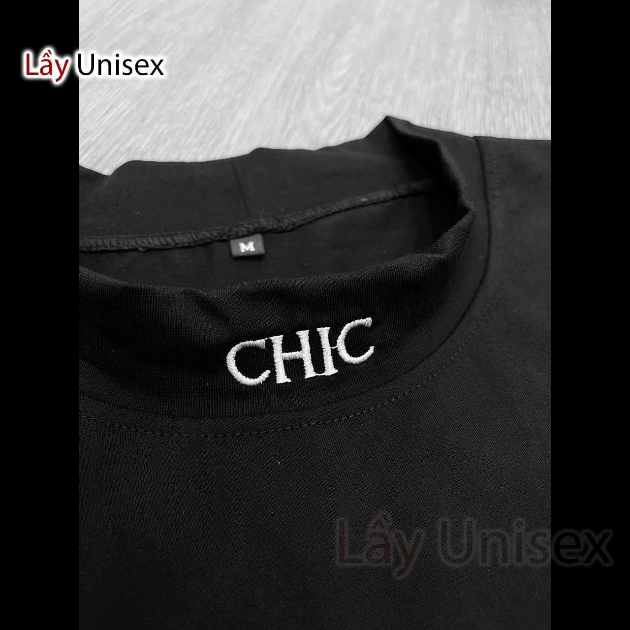 [HCM]Áo thun cổ cao nam CHIC-Đen - Lay Unisex