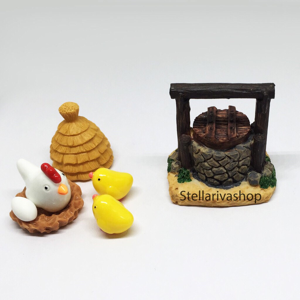 [HCM]Mô hình  Giếng nước bếp lò trang trí tiểu cảnh thủy sinh terrarium chậu cây cảnh sen đá bánh kem xương rồng