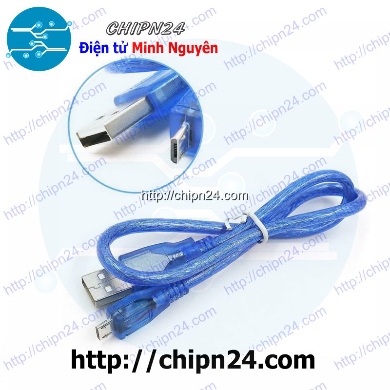 [1 SỢI] (A134) Dây USB Micro 30CM Xanh - MixASale