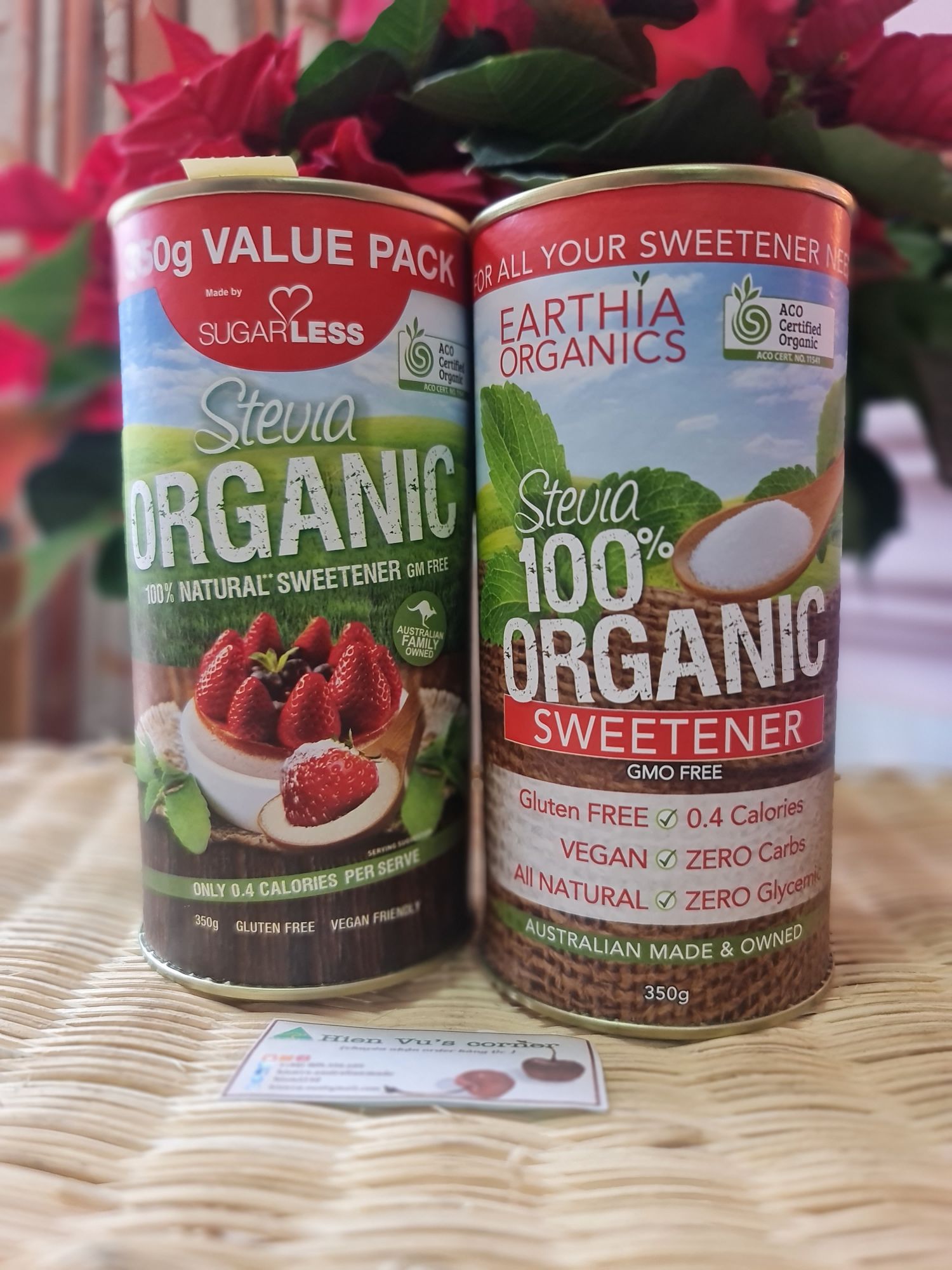 [HCM]???? ĐƯỜNG HỮU CƠ ÚC - Sugarless Organic (tiểu đường/ăn kiêng Keto-làm bánh/pha chế) STEVIA 350g mới