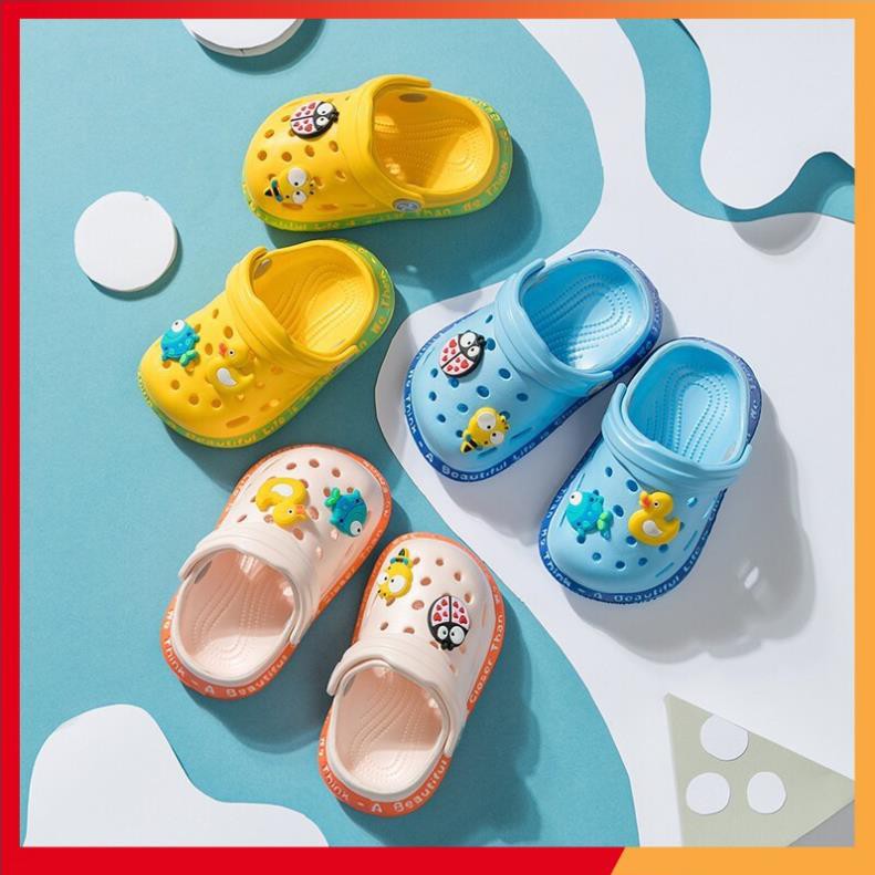 Dép siêu nhẹ bé 1=5 - tuổi dép sục cho bé -dép cross kèm sticker bé trai và bé gái th - dsn