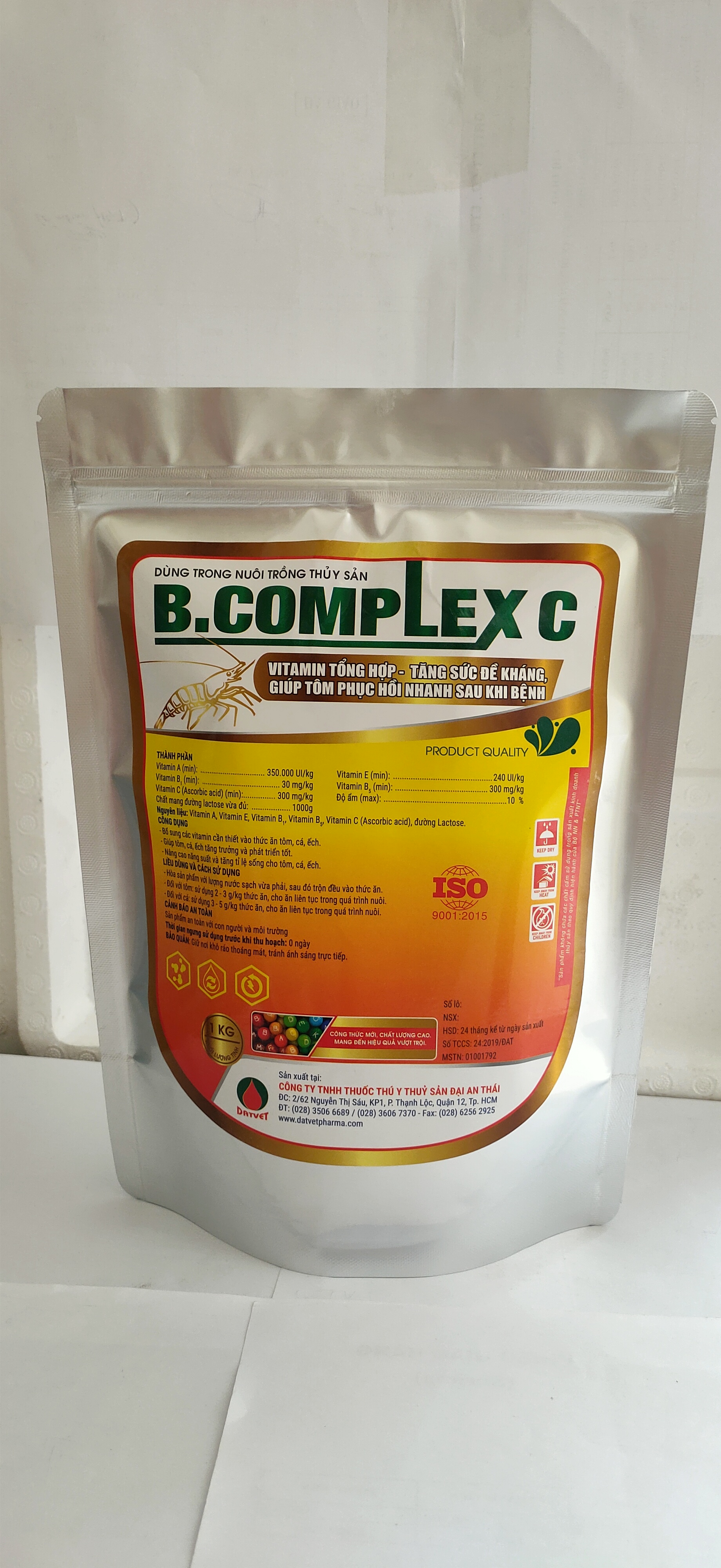 [HCM]CUNG CẤP VITAMIN VÀ KHOÁNG CHẤT TỔNG HỢP CHO TÔM CÁ:  B.COMPLEX C (Gói 1kg)